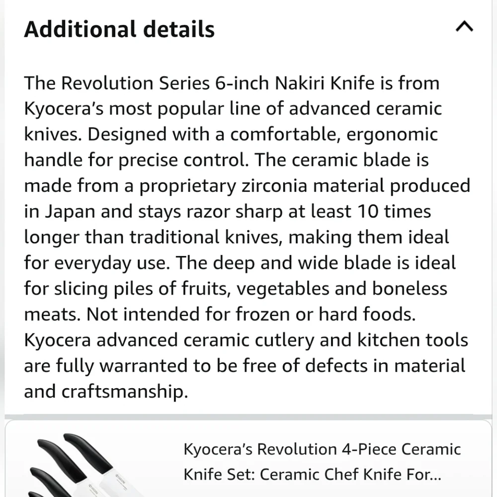 ❤️BUY 2 GET 1 FREE  Kyocera Ceramic Kitchen Knife - Black and White